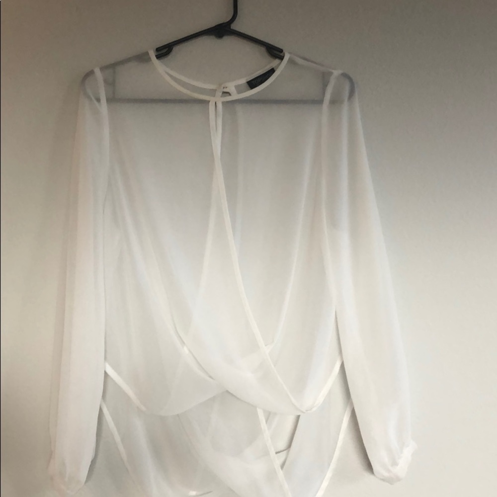 White Sheer Top Shop Blouse